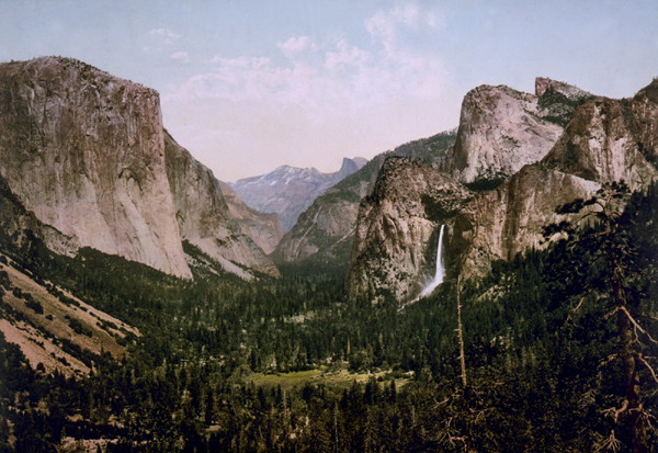 Yosemite Valley from Artists Point, CA, William Henry Jackson, Detroit Publishing, 1898-600